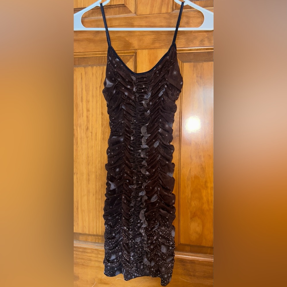 Urban Outfitters celestial design brown dress
